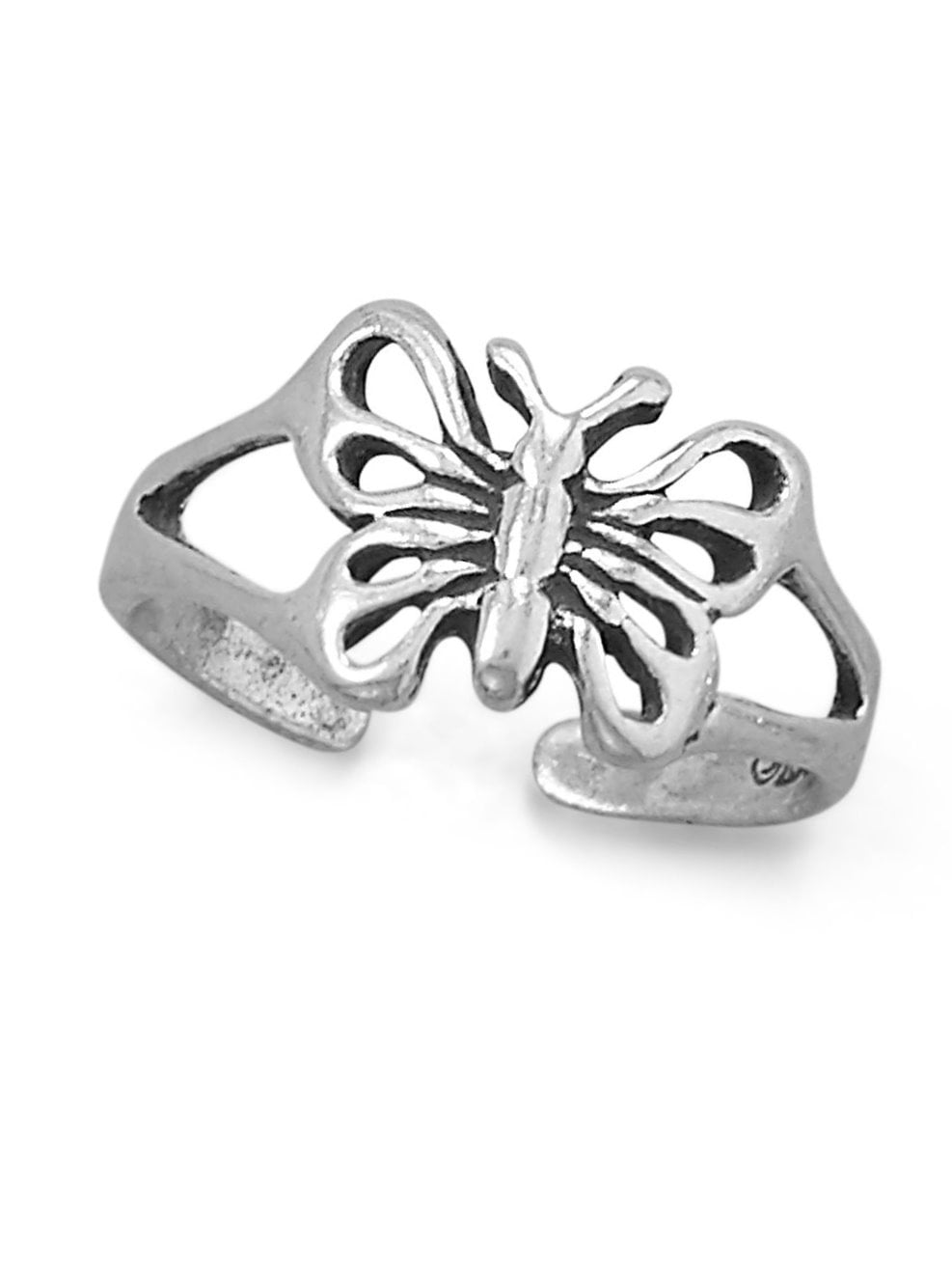 Sterling Silver Polished Butterflies Toe Ring Sterling Silver Polished Butterflies Toe Ring