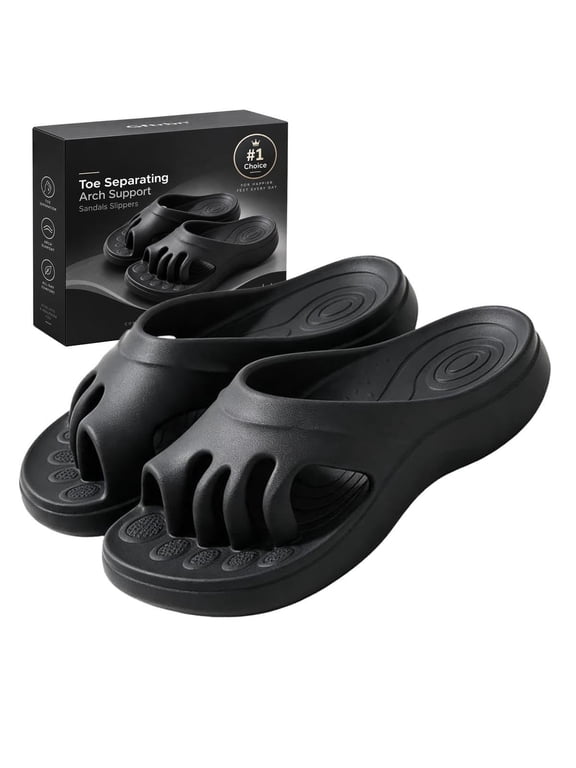 Toe Separating Arch Support Sandals Slippers Non Slip Toe Separator Slides