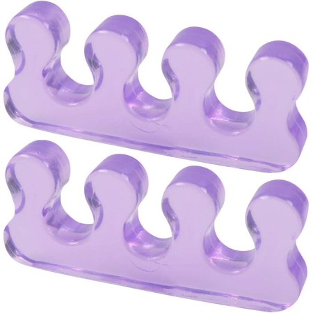 Toe Separator 2PCS Soft Silicone Manicure Pedicure Nails Finger Separator Flexible Finger Toe Spacer Separation Straighteners Tool Overlapping Toes (Color : Purple)