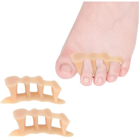 Toe Separator, 3-Hole Hammer Toe Straightener, Hammer Toe Splints for Correcting Overlapping Toes, Crooked Toes, Prevent Overlap
