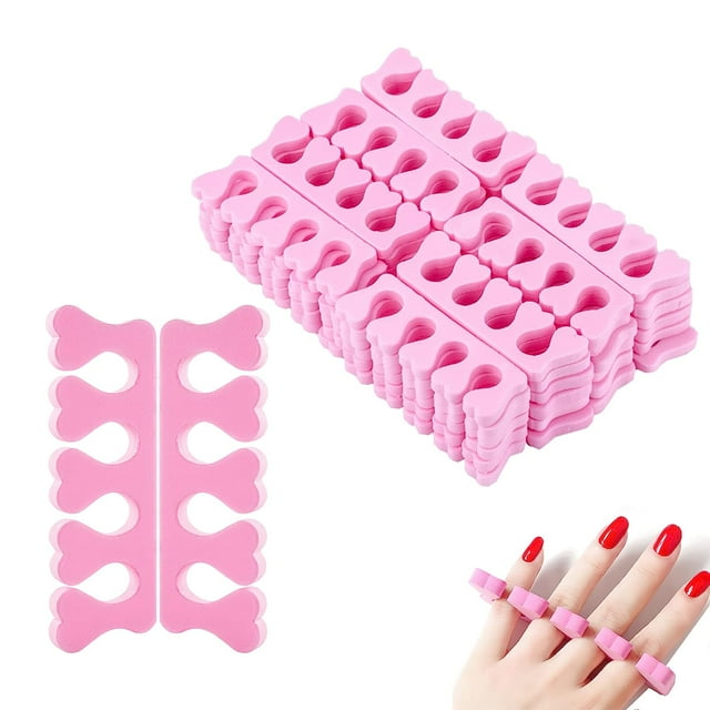 Toe Separator,50 Pcs Soft Foam Sponge Toe Separators Finger Dividers Toe Separators for Overlapping Toe Pedicure Tools
