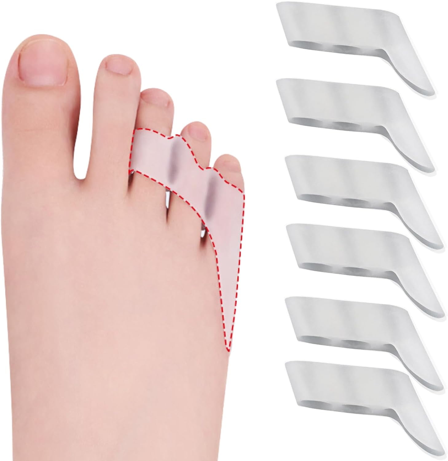 Toe Separator 6 Pack Toe Spacers to Correct Toes 1Size Bunion Corrector Toe Straighteners for