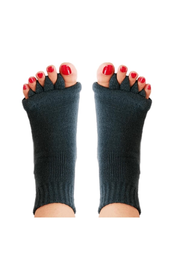 Toe Separator Alignment Socks, Soft Washable Knit Foot Relaxation Socks, OneSizeFitsMost for Home Yoga Use