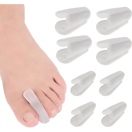 Toe Separator Silicone Relieves Bunions, [8X] Silicone Toe Spacers for Overlapping Toes and Prevent Corns and Blisters