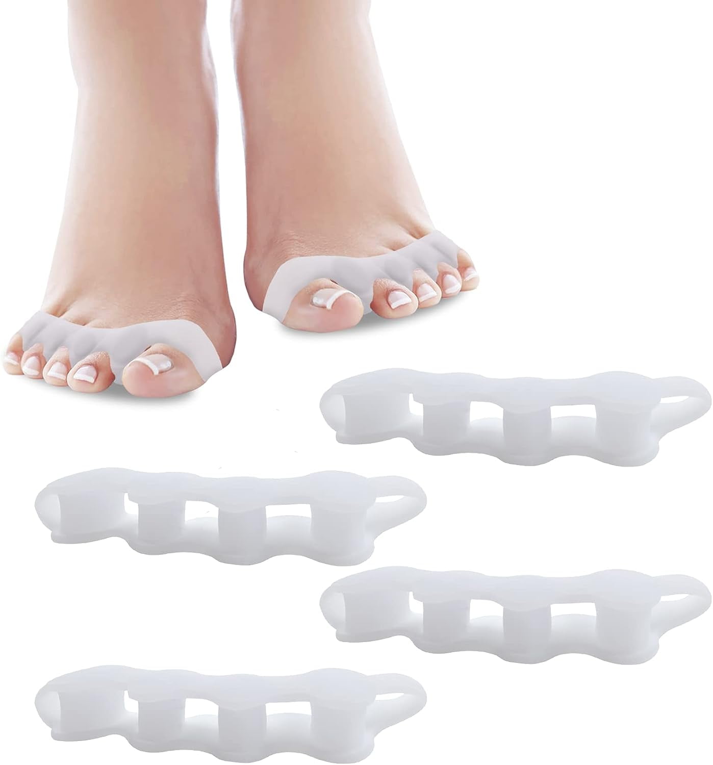 Toe Separator Toe Spreader, Gel Toe Separators for Overlapping Toes