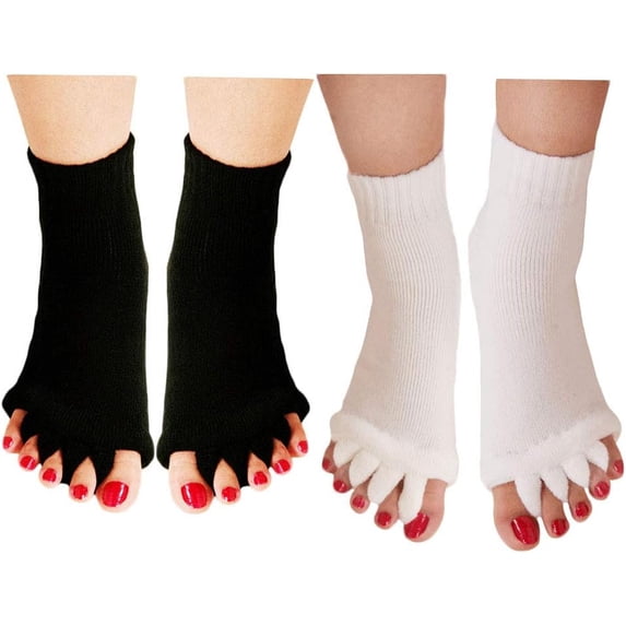 Toe Separator Yoga Gym Sports Massage Foot Alignment Socks 2 Pairs