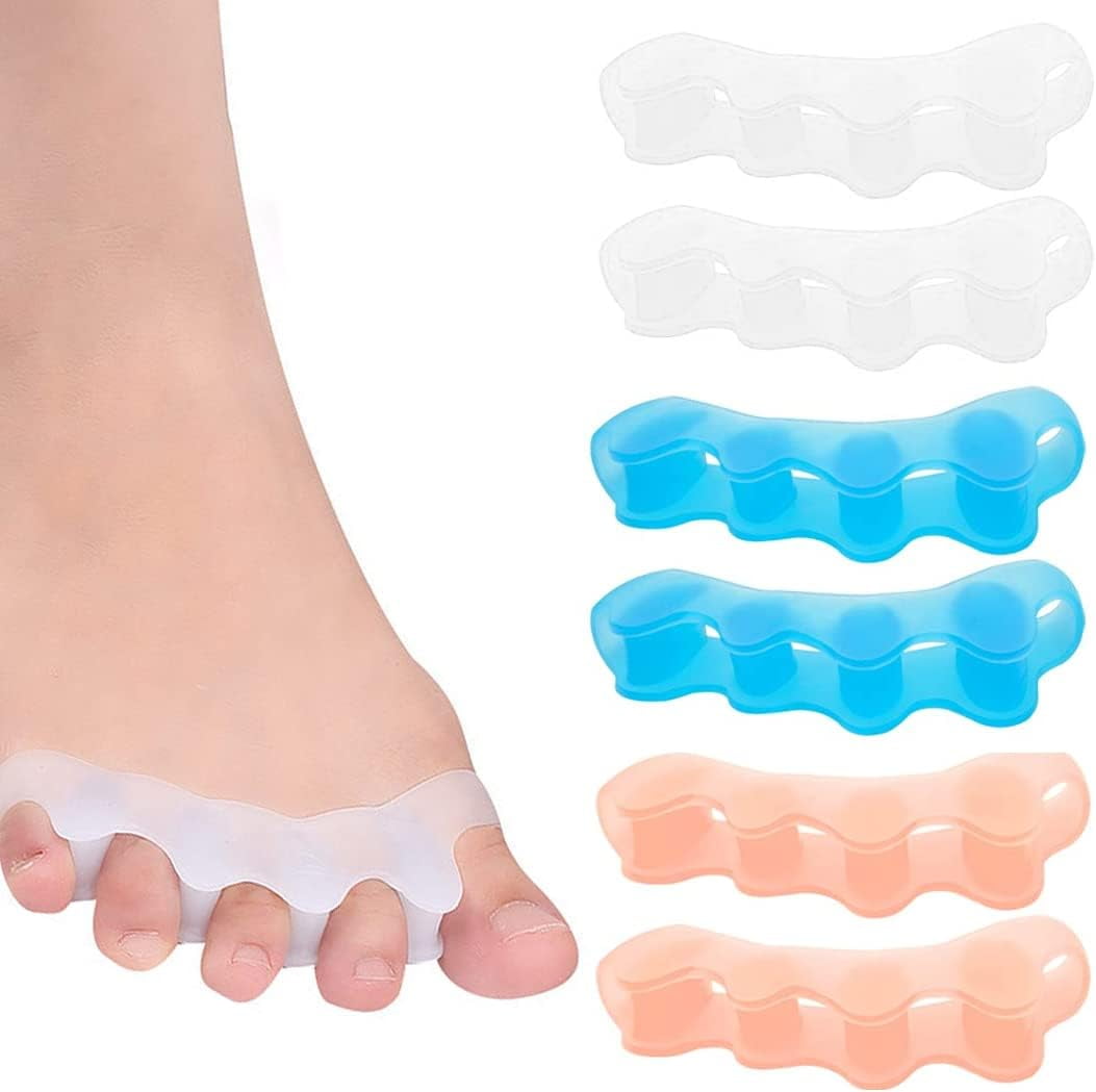 Toe Separators, 4 Pair Soft Gel Toe Spacers to Correct Bunions, Toe