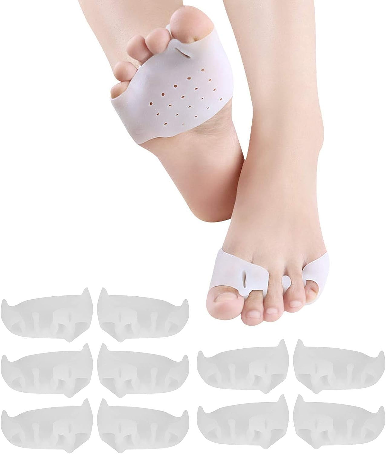 Toe Separators 5 Pairs Toe Spacers Toe Correction Straightener for