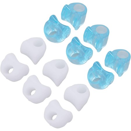 Toe Separators Good Elasticity Silicone Toe Corrector 6 Pairs for Pain Relief Washable Blue White Calluses Sleepwear