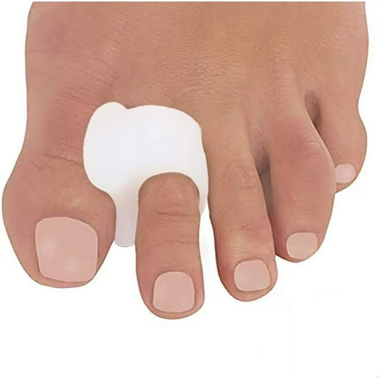  Silky Soft Gel Toe Separators/ Toe Spacers to Correct Toes/  Gentle Hammer Toe Straightener /Bunion Corrector and Foot Pain Relief/  Flexible Durable Toe Spreader for Yoga Foot Alignment (4 Pcs 
