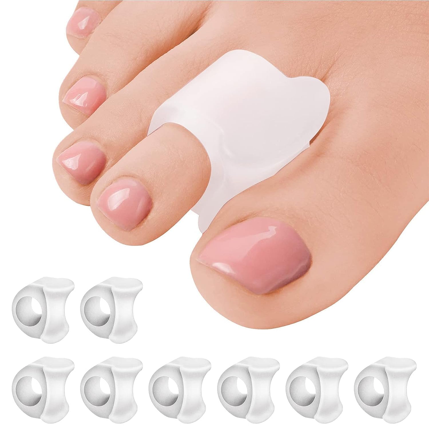 Toe Separators for Overlapping Toes 8 Pack Gel Bunion Corrector Big