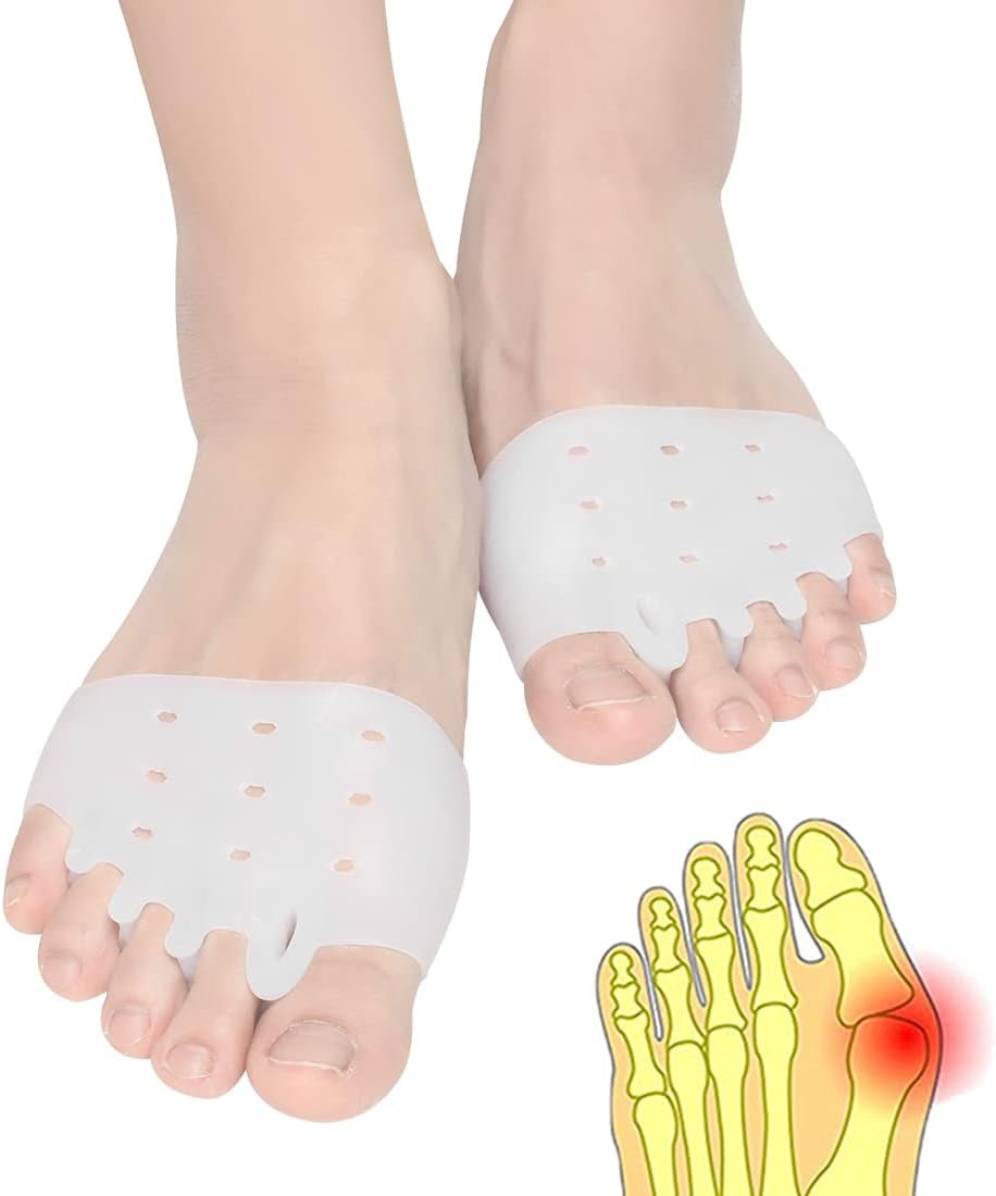 Toe Separators for Overlapping Toes, Metatarsal Pads for Women and Men, 4 PCS Ball of Foot