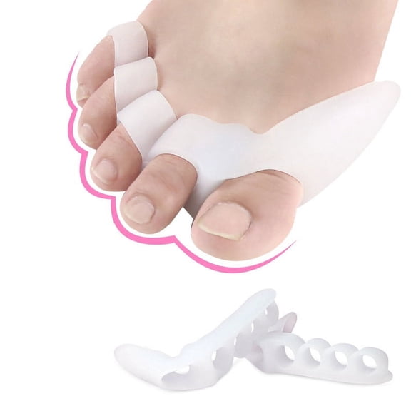 Toe Separators, Relief Pain for Yoga, Gel Five Toes Stretchers for Overlapping Toes, Easily Wear in Shoes, Sports Activities, Nail Art Salon Pedicure Manicure 2 Pairs
