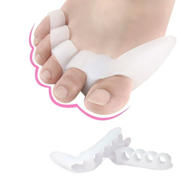 Toe Separators, Relief Pain for Yoga, Gel Five Toes Stretchers for Overlapping Toes, Easily Wear in Shoes, Sports Activities, Nail Art Salon Pedicure Manicure 2 Pairs