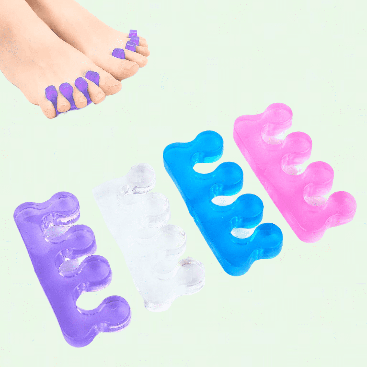 Toe Separators Set of 8, Silicone Pedicure Toe Separators for Ingrown ...