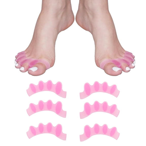 Toe Separators Spacers for Women, 3 Pairs Toe Spacers with Lavender Extract, Toe Straightener for Women Men, Bunion Corrector Toe Stretcher for Hammertoe Yoga Practice (Pink)