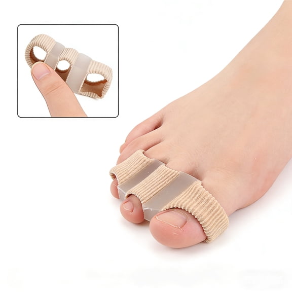Toe Separators for Women,Bunion Toe Separators With Fabric Lining, Gel Toe Spacers Bunion Correctors With 3 Loops for Overlapping Toe, Breathable Toe Corrector Protector for Men, Relieve Foot Pain