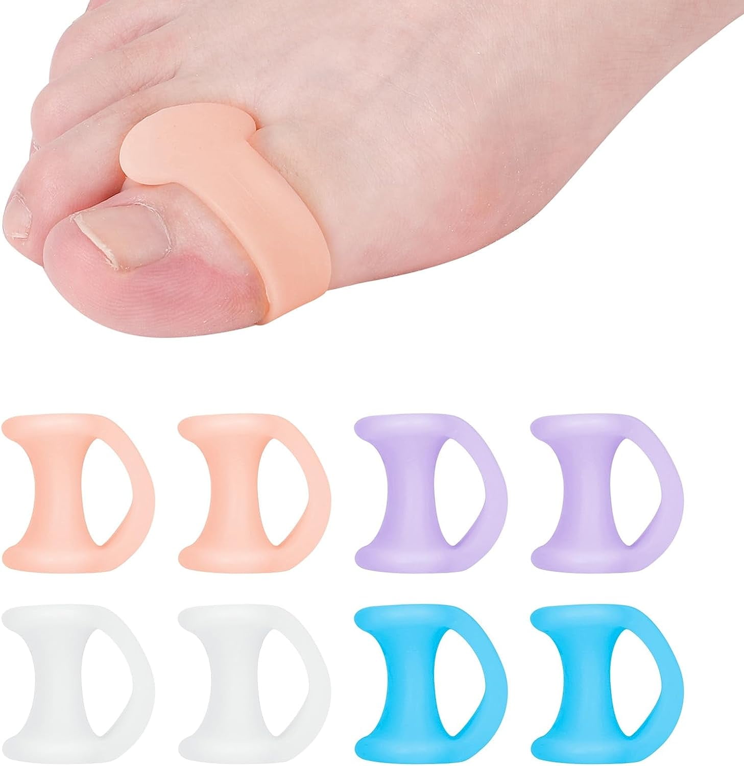 Toe Separators for Overlapping Toes, 8 Pcs Hammer Toe Straightener, Toe