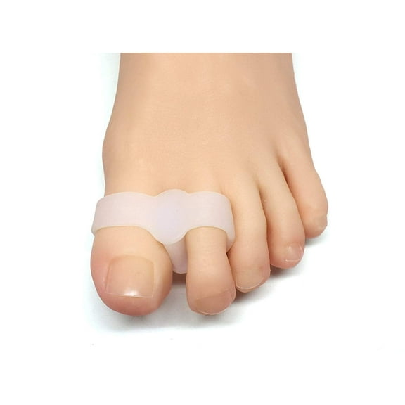 Toe Separators with 2 Loops - Pack of 4 Soft Gel Bunion Correctors - White