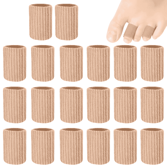 Toe Sleeve Protectors Toe Cushion Tube Soft Gel Corn Pads Protectors,Toe Spacers for Bunion, Hammer Toe, Cushions Corns, Blisters, Calluses on Toes, Fingers, Feet ((Medium Size))