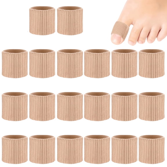 Toe Tubes Cushion Natracure Gel Toe Protectors - Reusable Covers for Women and Men, Bandages, Pads, Sleeves for Ingrown Toenails, Corns, Blisters, Plantar Warts (Large Size)