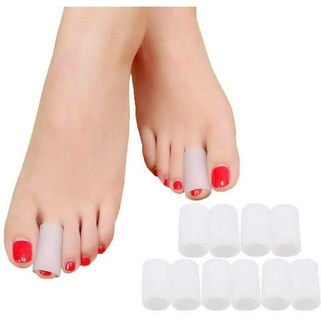 Toe Sleeves, Toe Protectors, 10 Pack Toe Tube Pads for Hammer Toe,Stubbed Toe,Corns, Calluses Protect(middle)