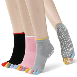 Lorddream Yoga Socks for Women Anti-Slip Grips and Straps Anti-Skid Fitness  Socks Sock Slippers for Yoga Pilates Ballet Barre Dance Socks 