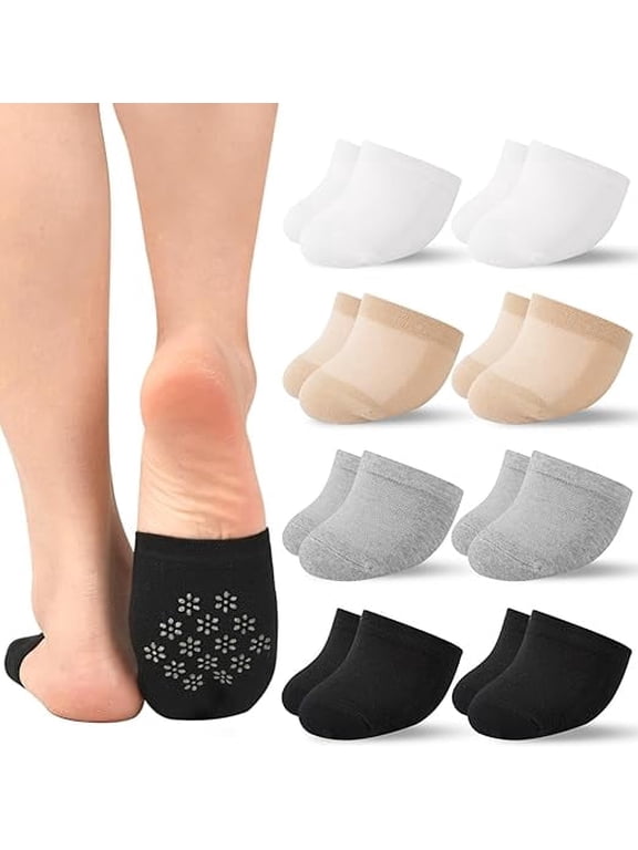 Toe Socks Womens for Mules, Half Socks Toe Topper Covers No Show Invisible Non-slip Liners for Clogs 8 Pairs