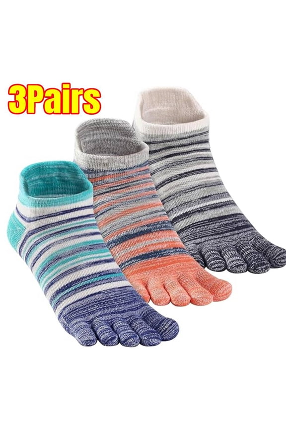 Toe Socks for Men Women 3 Pairs Ankle Running Socks Cotton Breathable Five Finger Socks