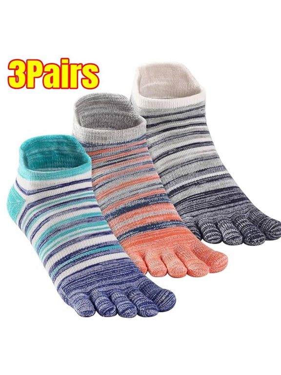 Toe Socks for Men Women 3 Pairs Ankle Running Socks Cotton Breathable Five Finger Socks