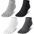thumbnail image 1 of Toe Socks for Men and Women, 4 Pairs of Cotton, 1 of 7