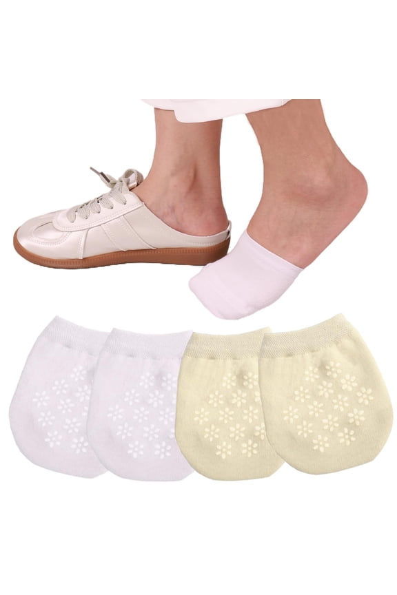 Toe Socks for Mules, Half Socks No Show Toe Toppers Covers for Women, Invisible Footies for Flat Clogs