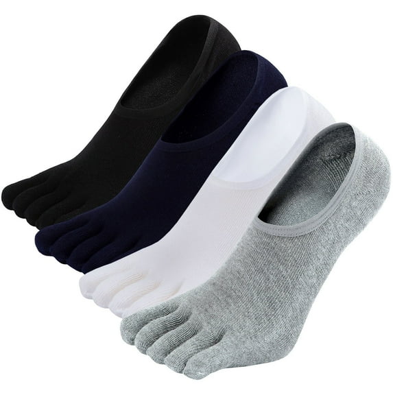 Toe Socks for Running,Toe Seperator Socks,5Finger Hidden Cotton Low Cut Sock Men