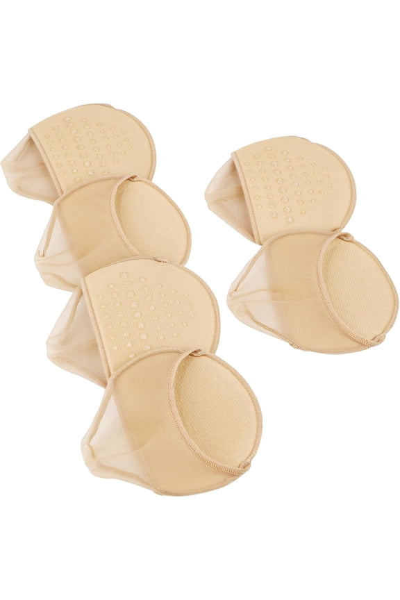 Toe Socks for Women 3 Pairs No Show Half Socks with Padding Non Slip Toe Toppers with Cushion Padding