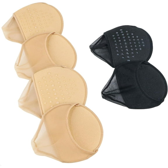 Toe Socks for Women 3 Pairs No Show Half Socks with Padding Non Slip Toe Toppers with Cushion Padding