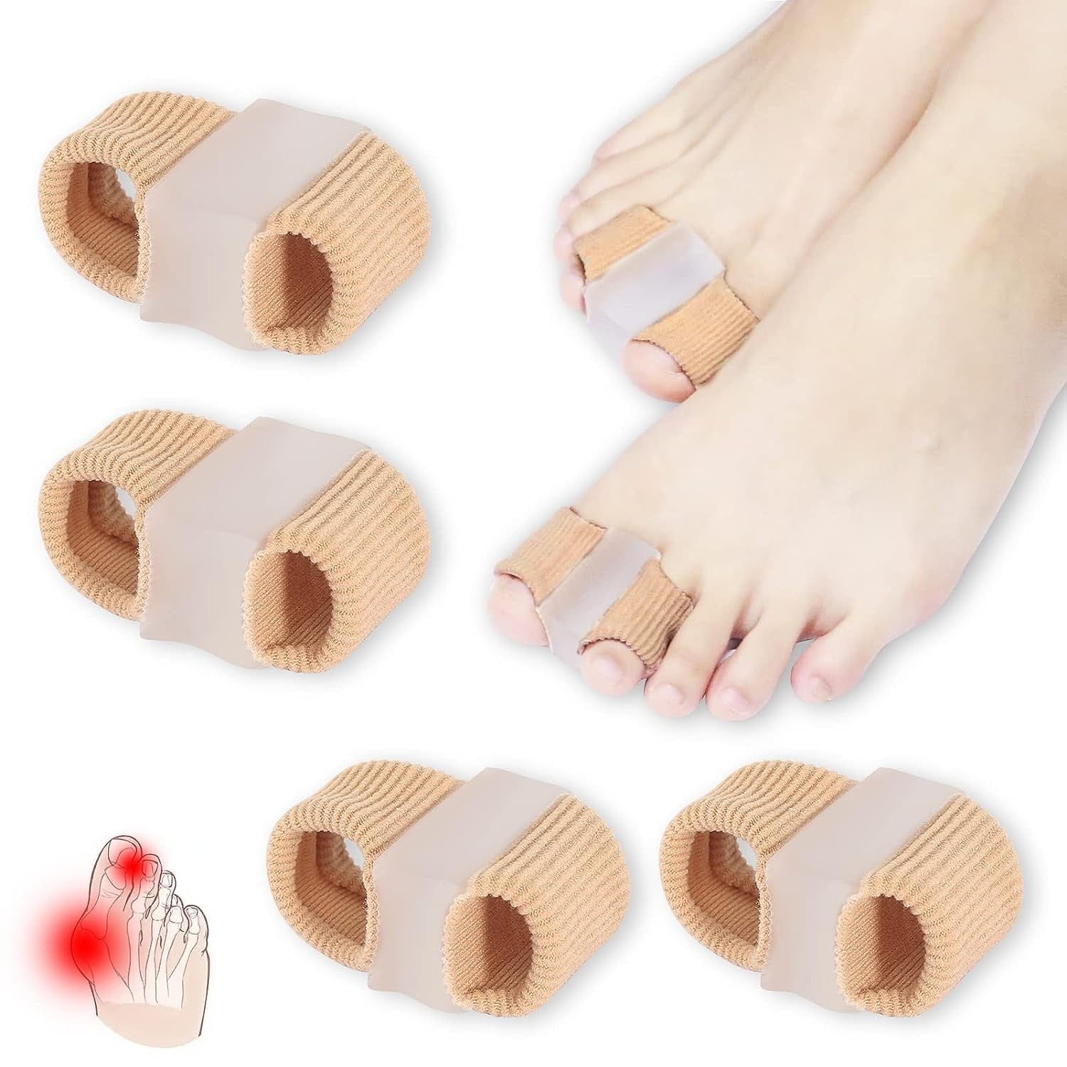Toe Spacers, 4Pcs Bunion Correctors for Women Men, Toe Straightener for