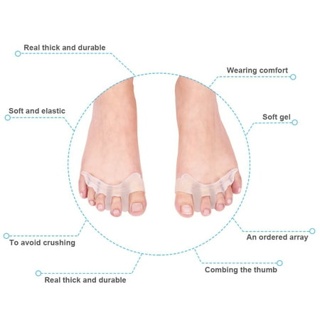 Toe Spacers, Soft Transparent Toe Separator, Portable Hammer Toes For Woman Bunionette Hallux Valgus