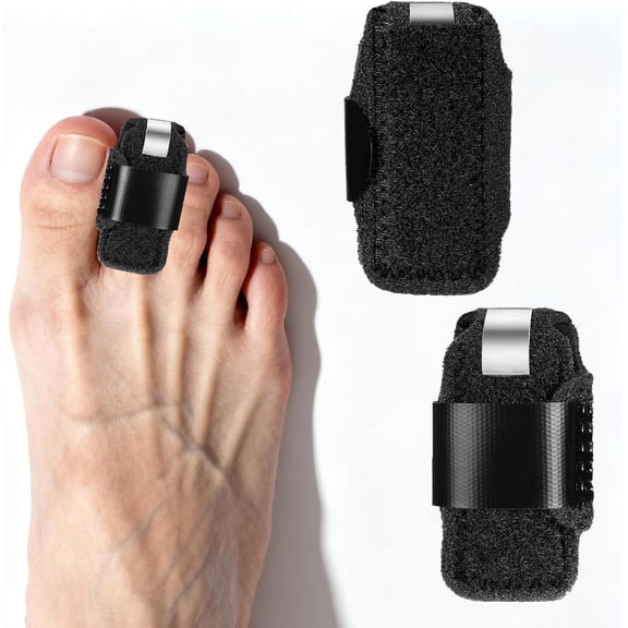 Toe Splints for Straightening Toes Straightener Adjustable Toe Corrector Brace for Men Women Toe Injuries Fractures Sprains 2Pcs