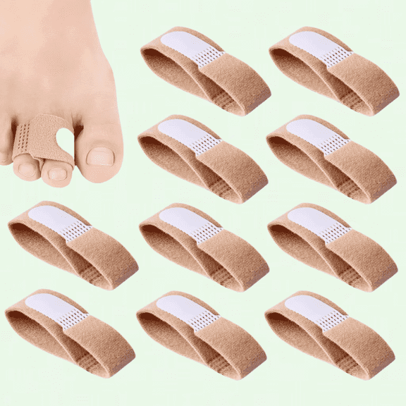 Toe Straightener Hammer, Pack of 10 - Correct Crooked, Broken, and Overlapped Toes - Reusable and Adjustable - Soft and Comfortable
