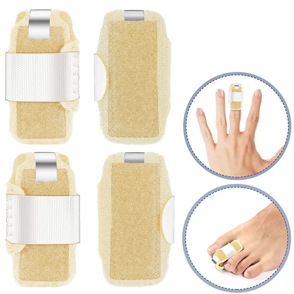 Toe Straightener,Happon 4 Pcs Toe Splints,Toe Brace for Broken Toe straighteners for Hammer Toe Straightener Fixation Corrector Strap for Bent Toe,Hammer Toe,Crooked Toe,Claw Toe(Beige)
