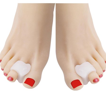 Toe Stretcher 4 Gel Toe Separators for Hallux Valgus Correction Overlapping Toes White Silicone Toe Separators
