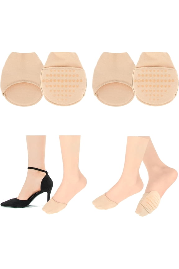Toe Topper Socks, 3 Pairs No Show Liner Half Socks Non Slip Hidden Toe Covers Socks Seamless Toe Socks
