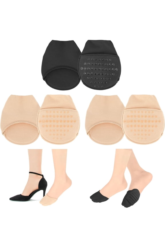 Toe Topper Socks, 3 Pairs No Show Liner Half Socks Non Slip Hidden Toe Covers Socks Seamless Toe Socks