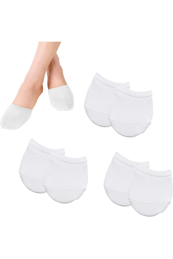 Toe Topper Socks, Liner Socks Breathable, Colorful Half Socks for Women, 3 Pairs