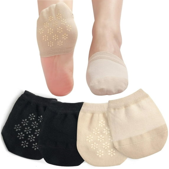 Toe Topper Socks No Show Liner Half Socks for Women Seamless Grip Non Slip Socks Hidden Toe Covers Socks for Mule 4/8 Pairs