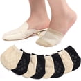 thumbnail image 1 of Toe Topper Socks No Show Liner Half Socks for Women Seamless Grip Non Slip Socks Hidden Toe Covers Socks for Mule 4/8 Pairs, 1 of 1