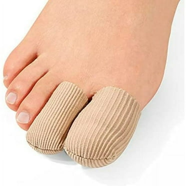 Toe Tubes Sleeves,Toe Protectors,Toe Bandages with Fabric and Gel Gel Toe Protector 10 Pack(Size Large + Size Medium)
