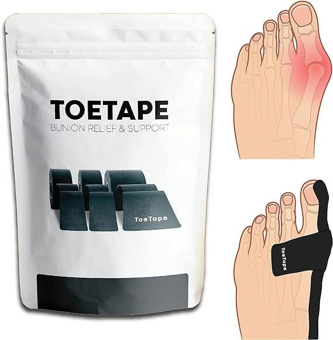 ToeTape 4 Pack Precut Kinesiology Tape for Bunions and Big Toe