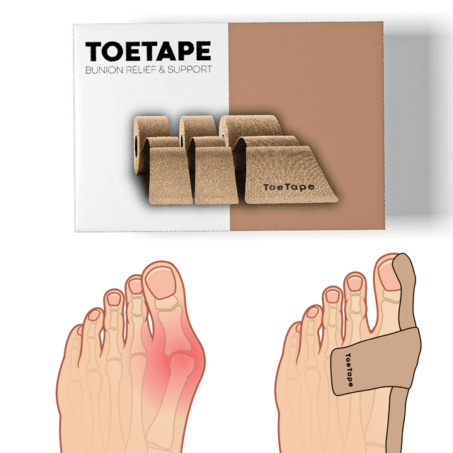 ToeTape Bunion Correction & Pain Relief Tape 40 Count Precut Kinesiology Tape for Bunions