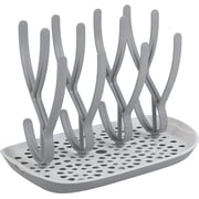 ToeZee Baby Bottle Drying Rack Space Saving Countertop Baby Bottle Holder, Drying Rack for Baby Bottles Accessories - Stores Up to 12 Bottles, Dishwasher Safe Gray